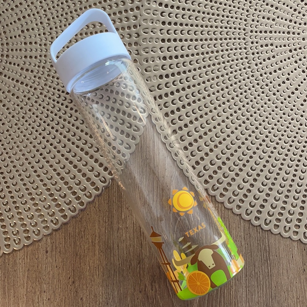 Starbucks You are Here Collection Texas Glass Waterbottle